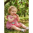 thumbnail image 5 of Loicainy Baby Toddler Girls Strawberry Embroidery Outfits 3 6 12 18 24 Months Flying Sleeve Plaid Tops PP Shorts Summer Clothes Sets, 5 of 8