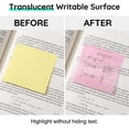 Transparent Glitter Sticky Notes, 3 x 3 Inch Waterproof Clear Notes ...