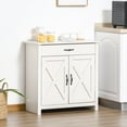 thumbnail image 2 of Newboti Furniture Farmhouse Sideboard Buffet Cabinet, Barn Door Style Kitchen Cabinet, 32" Accent cabinet for Kitchen, Living Room or Entryway, White Wash BN.4659, 2 of 5