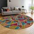 thumbnail image 6 of Addison Rugs Mayfield Premium Machine Washable Transitional Geometric Merlot Round Rug, 8' x 8', 6 of 6