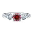 thumbnail image 2 of BERRICLE Sterling Silver 3-Stone Wedding Engagement Rings 0.8 Carat Red Round Cut Cubic Zirconia CZ Anniversary Promise Ring for Women, Rhodium Plated Size 9.5, 2 of 8