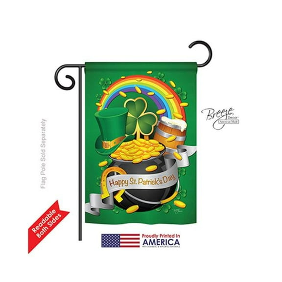Breeze Decor 52027 St Pats Happy St. Patricks Day 2-Sided Impression Garden Flag - 13 x 18.5 in.