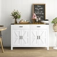 thumbnail image 2 of HOMCOM Buffet avec 2 Tiroirs 2 Armoires de Rangement Armoire Buffet, Blanc, 2 of 10
