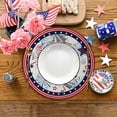 thumbnail image 3 of MIZHONA 4th of July Round Placemats Set of 6,Star Firework American Flag Patriotic Table Place Mats 14 inch, 3 of 5