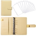 thumbnail image 3 of Notebook Binder ,6 Ring Refillable Notebook Budget Planner for A6 Filler Paper,Leather Loose Leaf Personal Planner Wallet Money Organizer Cash Stuffing Binder with Magnetic Buckle Closure(Pink), 3 of 8