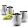 thumbnail image 1 of Verres à Vin Sans Pied en Acier Inoxydable de 18 Oz, Gobelet Incassable - Argent -, 1 of 6