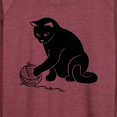 thumbnail image 3 of Instant Message - Cat Yarn Mom - Women's Lightweight French Terry Long Sleeve Shirt, 3 of 6