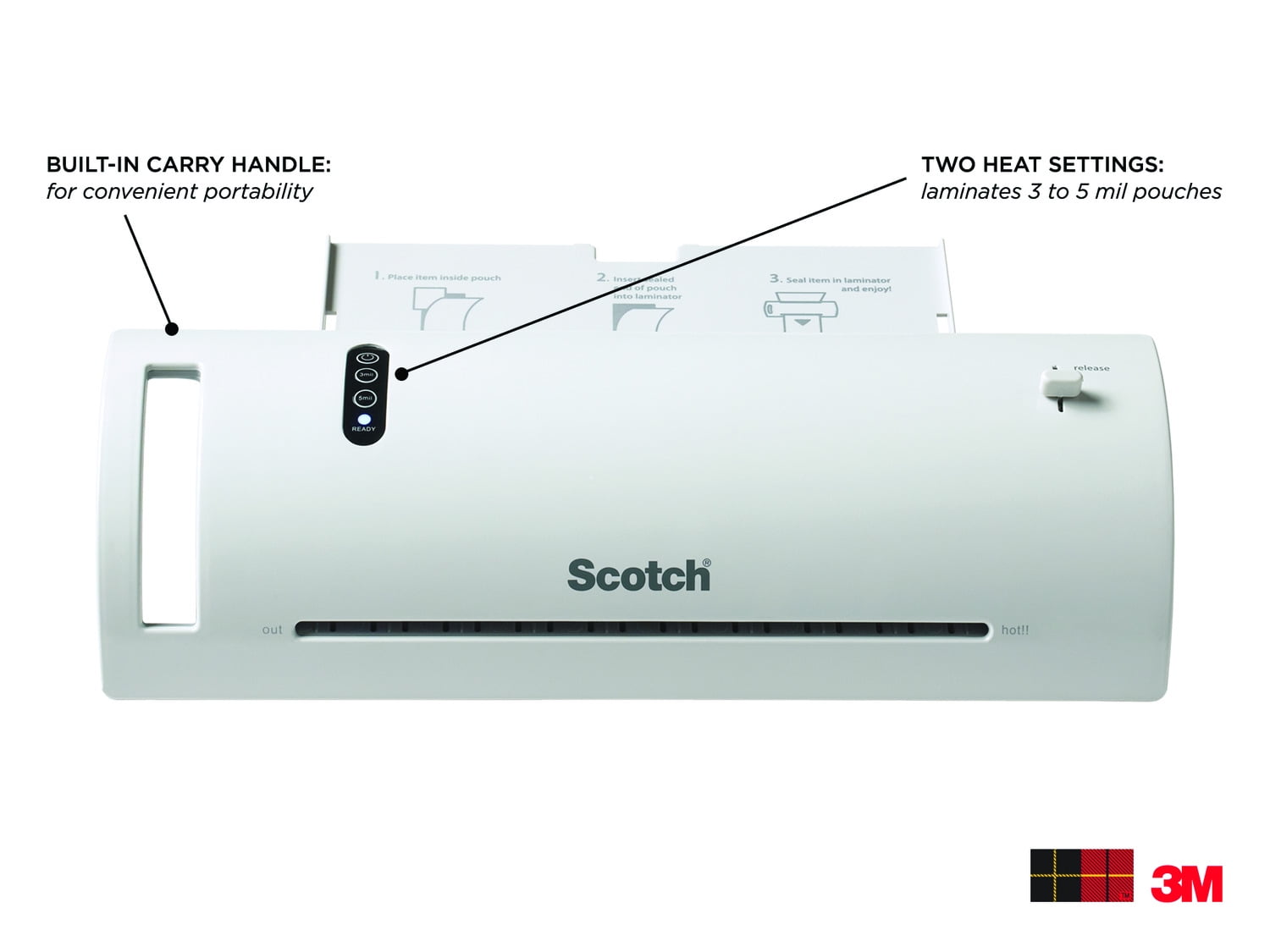 Scotch Thermal Laminator Value Pack: 1 Thermal Laminator Plus 25 Assorted Size Pouches, (TL902-25TP)