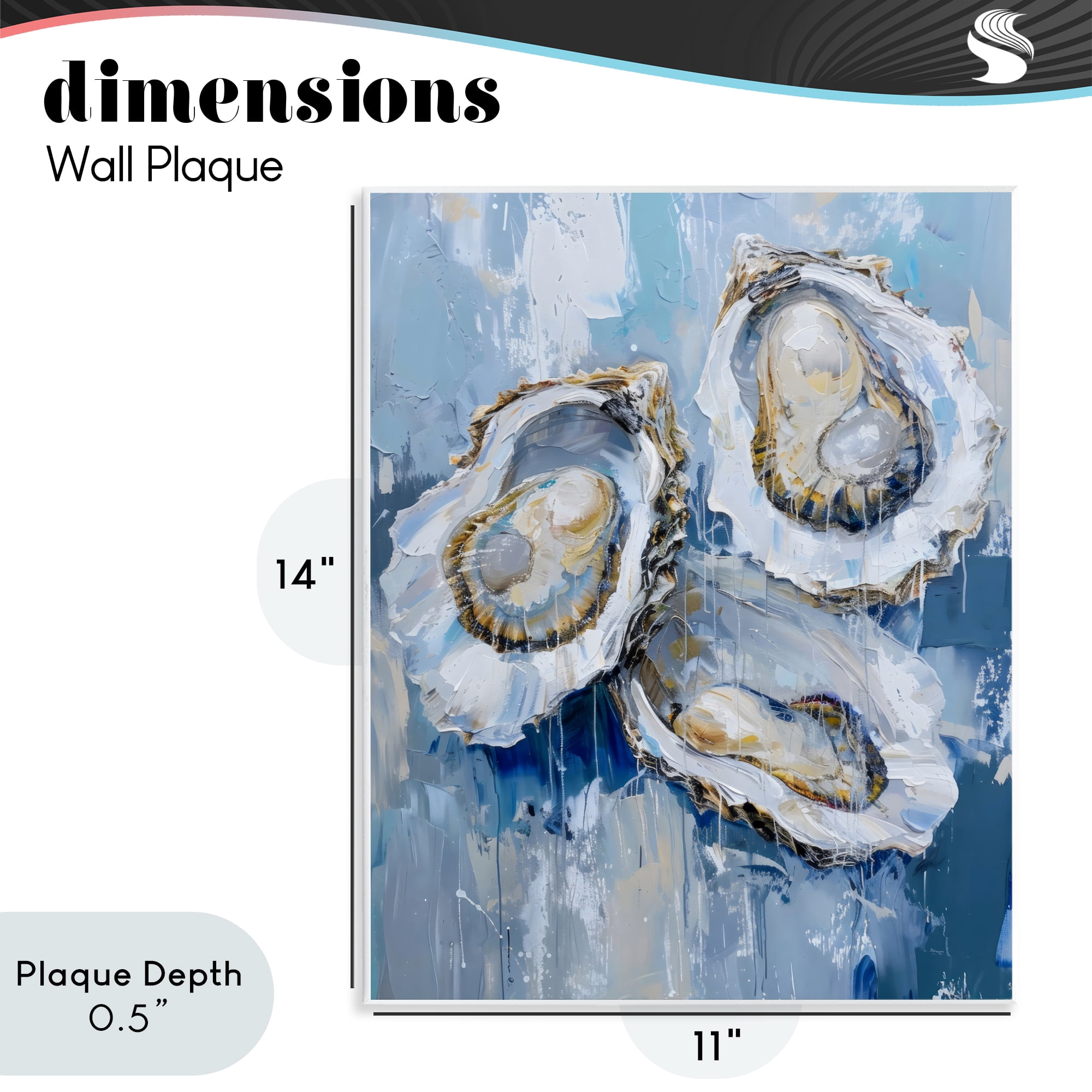 Stupell Industries Vibrant Blue Oysters Wall Plaque Art, design by Creative Studio