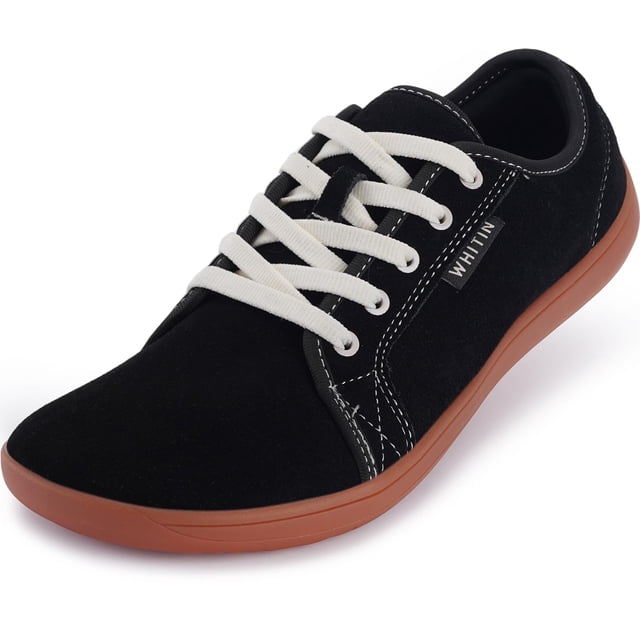 Zapatillas minimalistas de cuero descalzo Shoes WHITIN para hombre, negras, 47
