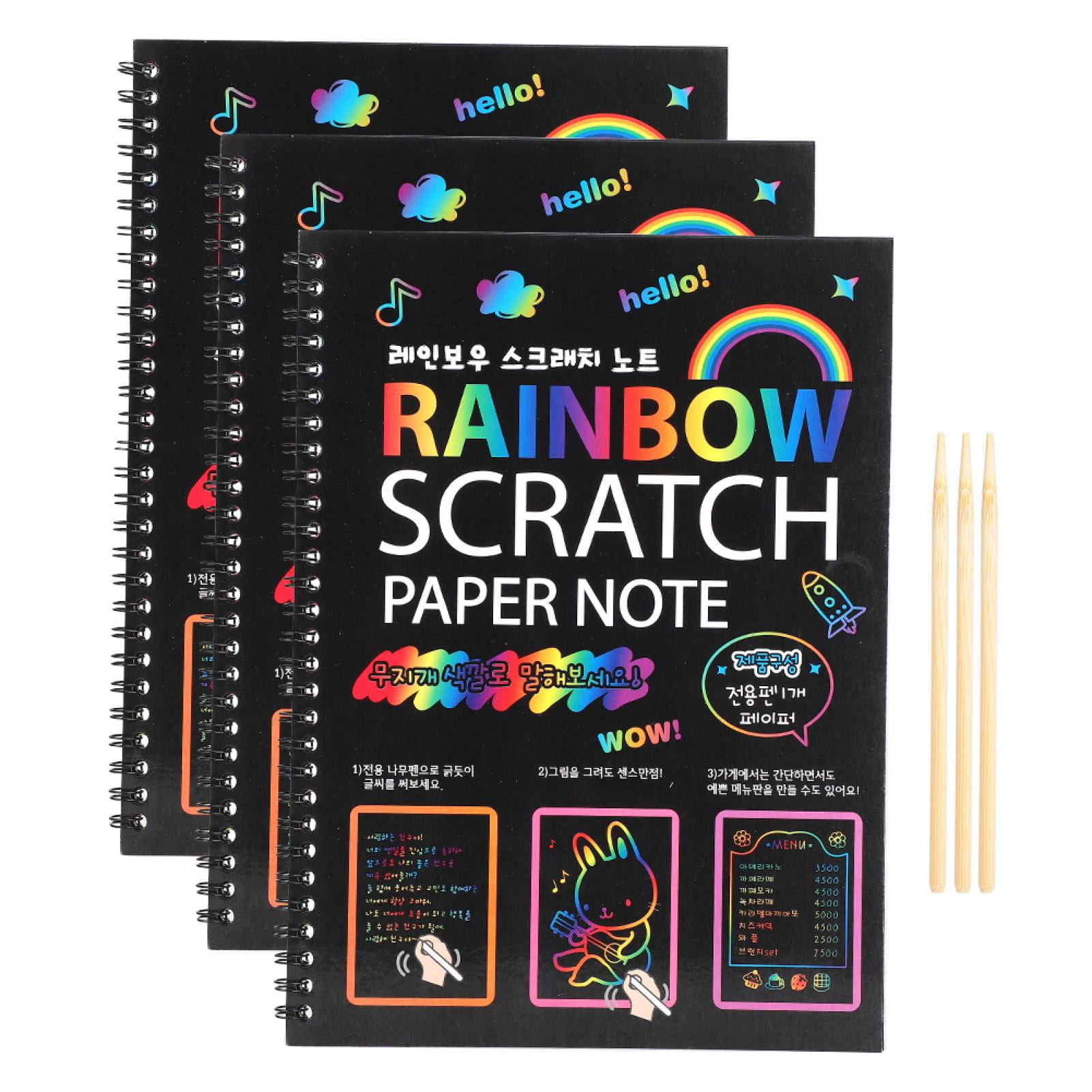 Scratch Paper Notes, 10.2x7.5In Multicolor Rainbow Scratch Paper Art Set, For Children Students Drawing Books Kids, Art And Craft Classrooms