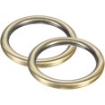 thumbnail image 1 of M METERXITY 2-Pack Metal O Rings 1 1/2 Inch Inner Diameter Stainless Steel O Rings Wreath Floral Smooth Round Rings Buckle Loop Ring for DIY/Purse/Bag/Collar/Leather [Brushed Brass], 1 of 6