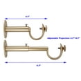 thumbnail image 3 of MERIVILLE Set of 2 Gold Zinc Curtain Drapery Rod Bracket for 1 1/4" Rod, Adjustable, 3 of 3