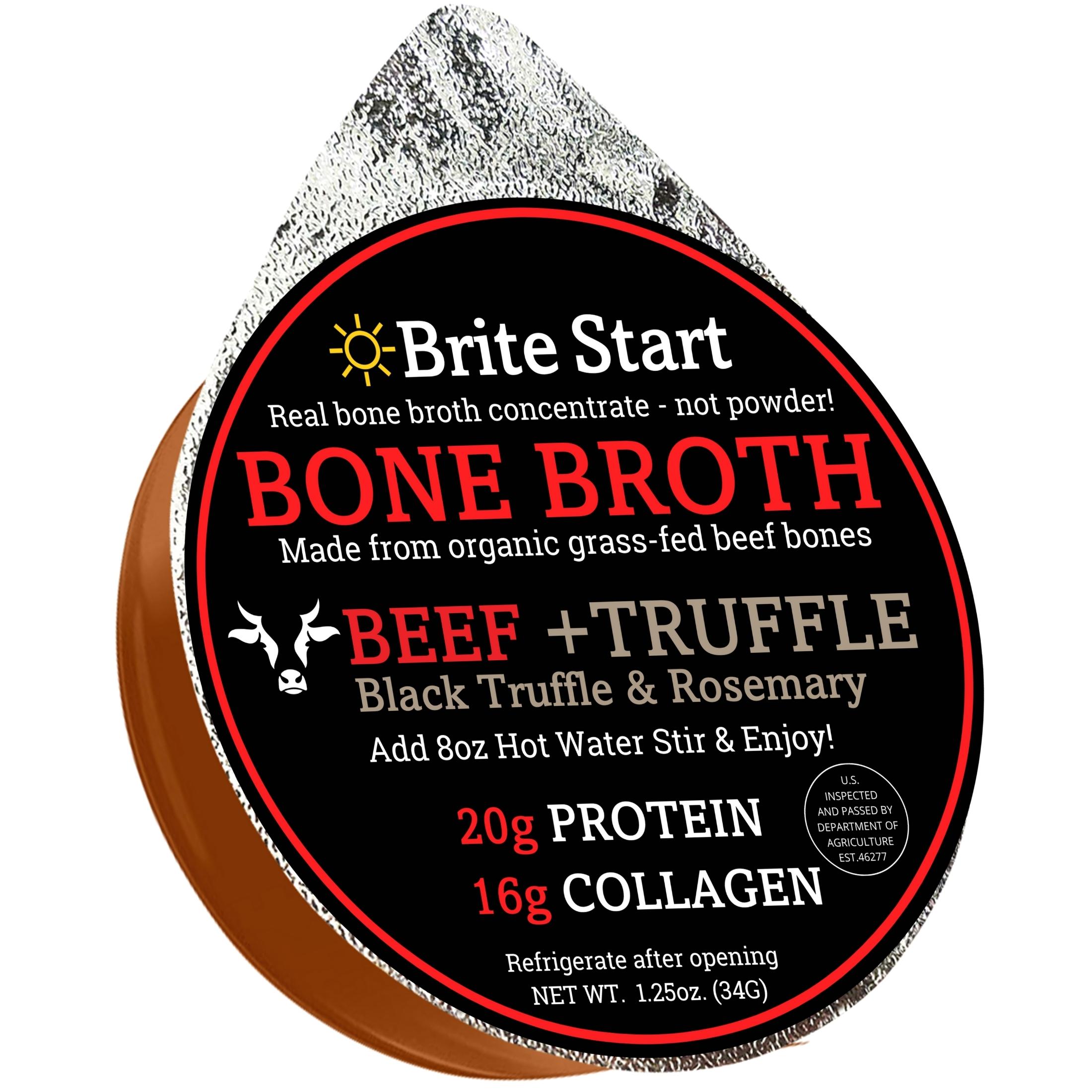Brite Start Bone Broth Single Serve Concentrate Puck Beef Black