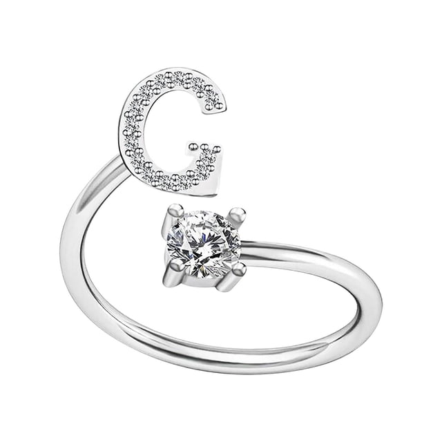 TIMIFIS Rings Knuckle Stacking Rings Women's Fashion Opening Ring Couple Ring Opening Letter Ring Jewelry Rings for Women;Teen Girls;Man - Summer