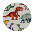 thumbnail image 4 of HAOXIT Dinosaur Tablecloth, Various Different Animals from Jurassic Cartoon Mammals Pattern, Round Table Cover for Dining Room Kitchen Decor 54-58, 4 of 8