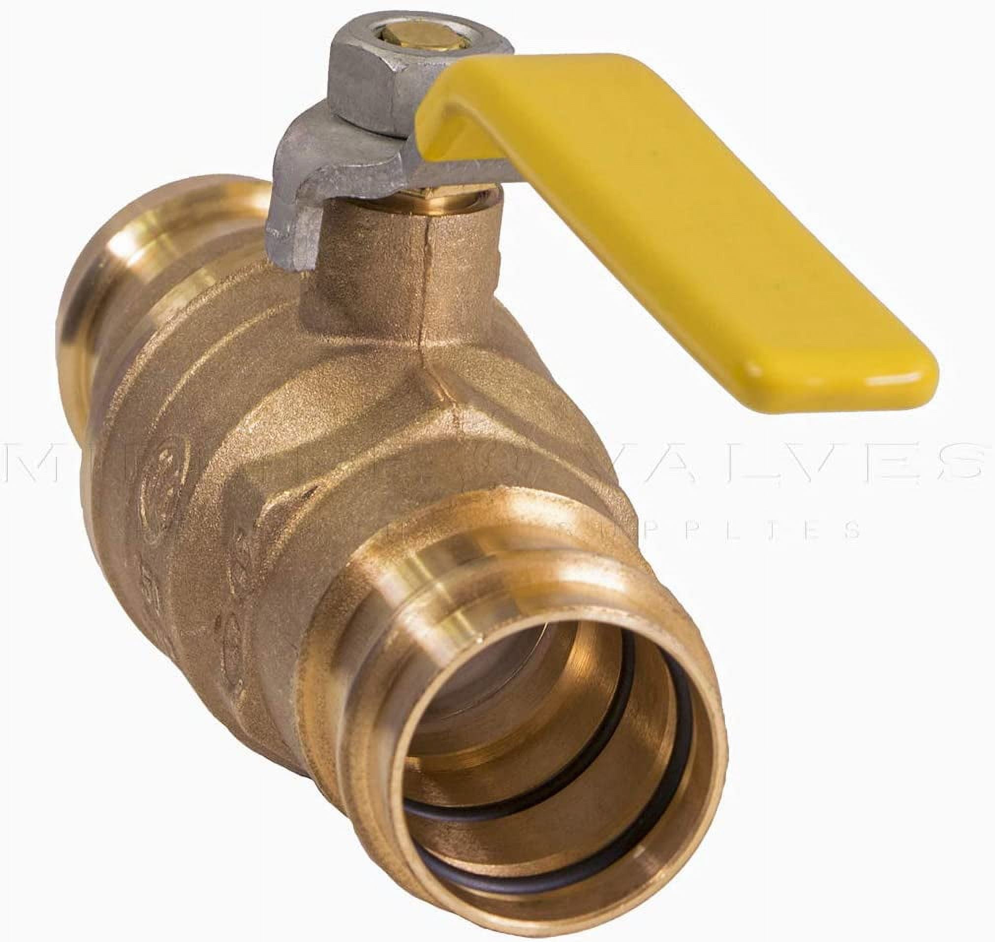 Midline Valve 532004VLV-5 Double-O-Ring Press Ball Valve, with 4 in. Press Connections, Brass (Pack of 5)