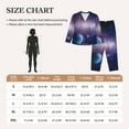 thumbnail image 4 of KLL Planets Stars And Galaxies1 Print Women's Long Sleeve Pajamas with Pants Sleepwear Loungewear 2 Set-Medium, 4 of 8