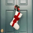thumbnail image 5 of Anhility Large Christmas Stockings Soft Flocked Fabric Christmas Stockings with Bow Hanging Decorations for Fireplace Holiday Party Wall Mantle Christmas Tree, 17.72x10.63in, 5 of 6