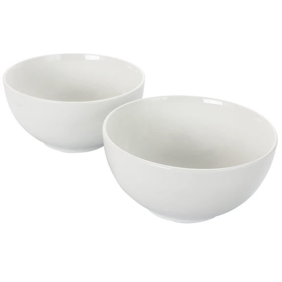 Gibson Home 2 Piece 7 Inch Ceramic All-Purpose Round Bowl Set in White