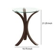 thumbnail image 3 of Benjara Contemporary Wood Accent Table- Tempered Glass Top- Brown- Clear, 3 of 5