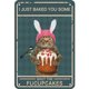thumbnail image 1 of Placa Metal Vintage Gato Con Orejas Conejo Pintura Hierro Rectangular 20x30cm, 1 of 9