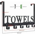 thumbnail image 3 of Over The Door Hooks - Towel Holder for Bathroom, Bedroom, Kitchen & Pool - Sandblasted Black Metal Wall Mount, 3 of 5