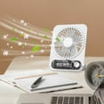 thumbnail image 4 of Wmhnj Ventilador de viaje porttil recargable con pantalla digital, 3000 mAh durante 15 horas, ventilador de escritorio USB ajustable de 3 velocidades, diseño delgado de tarjeta de 32 mm para, 4 of 7