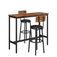 thumbnail image 4 of Bar Table Set with 2 Bar Stools PU Soft Seat with Backrest, 4 of 8
