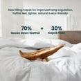 thumbnail image 3 of WarmKiss King Size Goose Feather Down Comforter – Ultra-Soft 100% Cotton Cover, Moisture-Wicking, Natural Kapok Fill, 55oz Medium Warmth, All-Season Fluffy Duvet Insert (106x90, White), 3 of 9