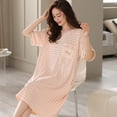 thumbnail image 1 of Camisones con estampado de algodón para mujer, ropa de dormir coreana, suave, Vestido de manga corta, camisón para el hogar, 1 of 1