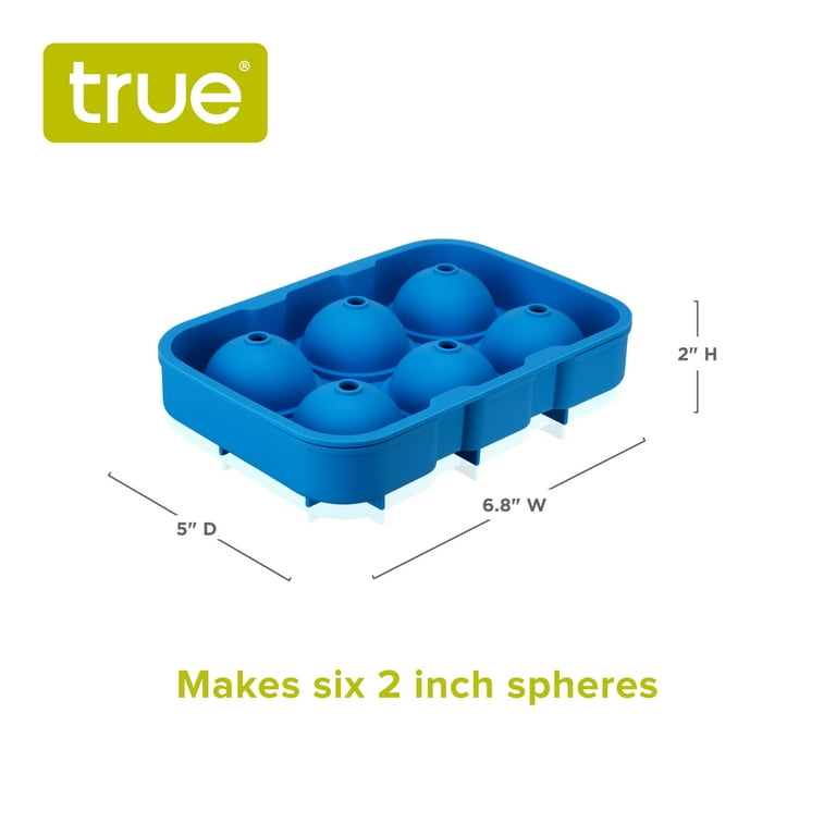 True Sphere Ice Tray, Dishwasher-Safe Silicone Ice Mold, Makes 6 Ice  Spheres, Blue