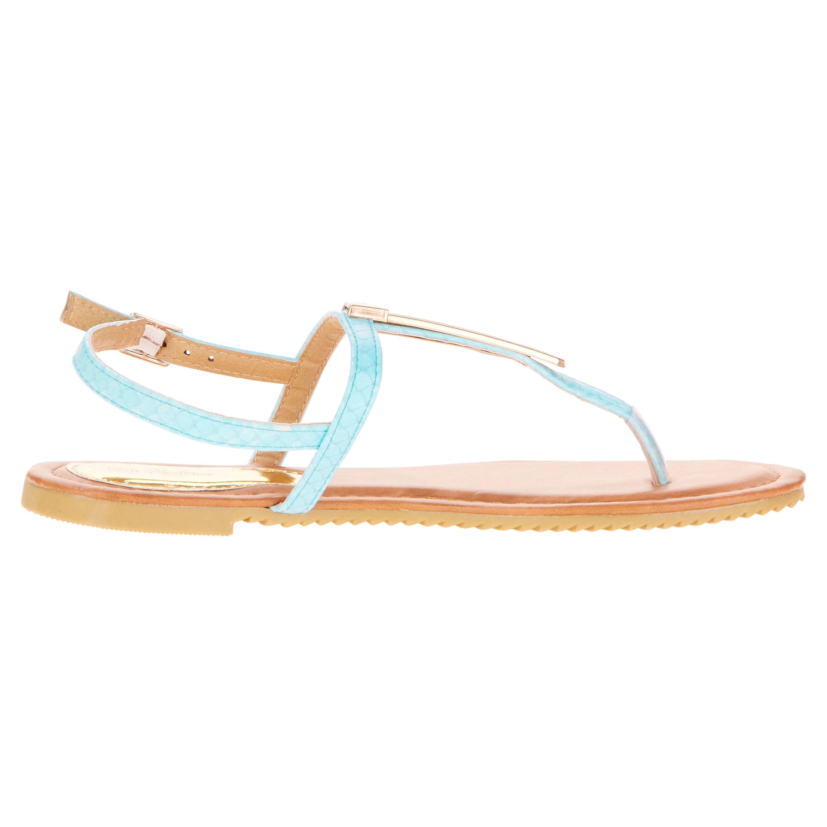Victoria K Womens' Metallic Embellishment Sandals