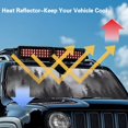 thumbnail image 4 of Uorisanigo Windshield Sun Shade for Jeep Wrangler Rubicon Sahara TJ JK JKU 2 Door & 4 Door, Aluminum Foil Tie-Dye Forest Front Window Sun Visor Blocks UV Rays Foldable Sunshade, 4 of 7