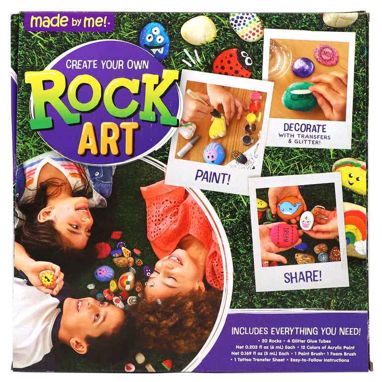 Syncfun 12 Rock Painting Kit, 43 Pcs Arts And Crafts For Kids Ages 6-8+, Art  Supplies With 18 Paints (Glow In The Dark & Metallic & Standard)