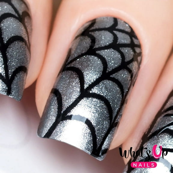 Whats Up Nails Spider Web Vinyl Stencils for Halloween Nail Art Design