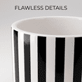 thumbnail image 6 of BUYMAX 4+5+6 inch Set of 3 Ceramic Planters, Black & White Vertical Stripes Pots with Drainage Hole, 6 of 10