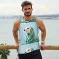 thumbnail image 6 of Pofeuu Dog Wrapped in Towel Print Men's Workout Tank Tops Sleeveless Muscle Gym Shirt Quick Dry-3X-Large, 6 of 7