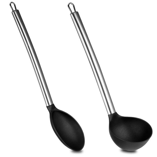 Advancent Los utensilios de los artilugios de la cocina del silicón 2pcs fijaron con los utensilios ligeros y prácticos del almacenamiento con Cocina y Comedor