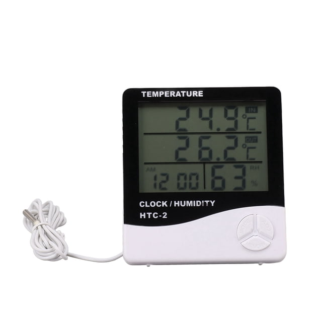 Termómetro para interiores y exteriores, Termómetro para interiores y exteriores Medidor de humedad de alta temperatura Higrómetro digital de pantalla grande Artesanía superior