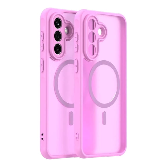 Rosebono Compatible Samsung Galaxy A37 Case, Magnetic Translucent Matte Hybrid Gradient Transparent Soft TPU Clear Skin Cover Protection Case (Pink)