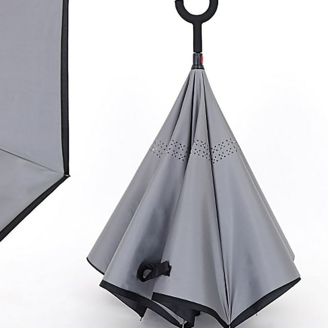Parapluie Inversé Double Couche, Parapluie en Fibre Inversé Durabilité Prolongée