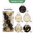 thumbnail image 3 of 25 Pcs Christmas Ball Ornaments Set, 2.36'' Shatterproof Xmas Tree hanging Balls Ornaments, Clear Ball Ornaments for Christmas Tree, Holiday Decorations, Black & Gold, 3 of 8