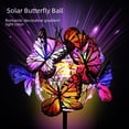 thumbnail image 3 of Luz de inserción de piso con forma de bola de mariposa con energía solar y borde, luz decorativa de primavera para jardín, luz led para patio exterior, luz de césped impermeable, 3 of 5