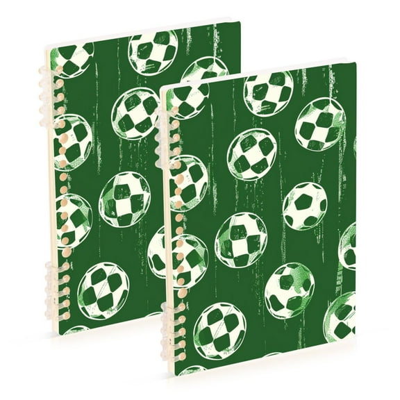 joogoo Spiral Journal Notebook Football Soccer Ball College Ruled Notebooks 8.3" x 5.7" 2 PCs