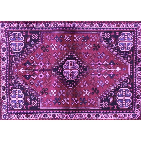Ahgly Company Indoor Rectangle Persian Purple Traditional Area Rugs, 8' x 12'