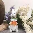 thumbnail image 4 of GeBuSn Easter Bunny Crafts Resin Rabbit Hug Carrot Figurine Easter Cute Rabbit Statue For Home Desktop Garden Decoration (C), 4 of 5