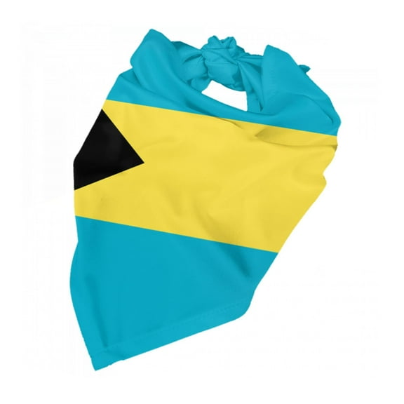 Bahamas Flag Pattern Puppy Bandana Printing Dog Bib Scarf For Small Medium Large Dogs Cats Pets
