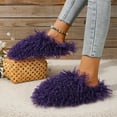 thumbnail image 5 of Women's Curly Furry Slippers, Indoor Thermal Cozy Fuzzy Shoes, Warm Bedroom Floor Plush Slippers With Non-slip Sole, 5 of 8