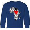 thumbnail image 3 of Inktastic Black History Month Ink Print African Heart Long Sleeve Youth T-Shirt, 3 of 5